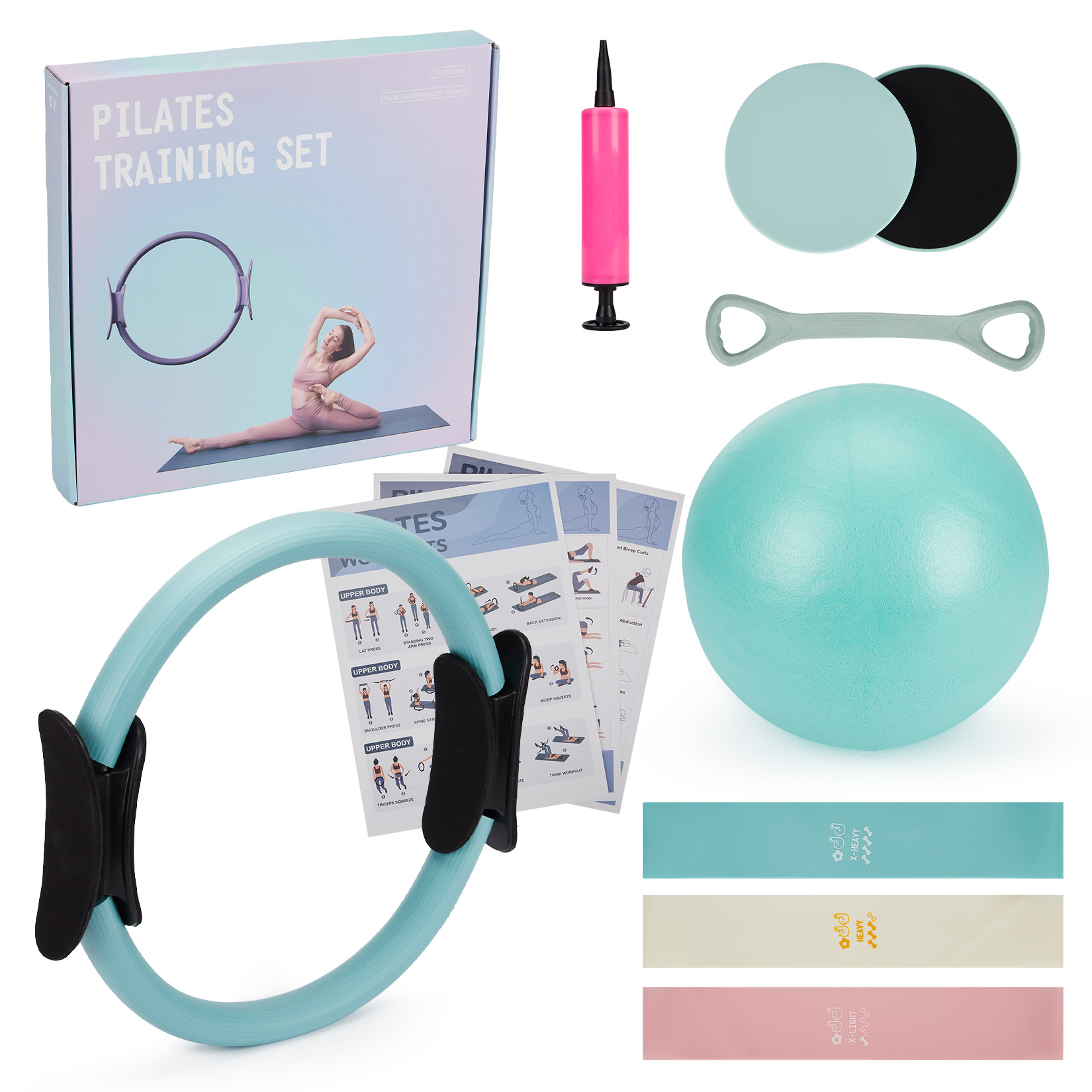Pilates Yoga Shoes - Pilates Training Set, 6-in-1 Pilates Ring,