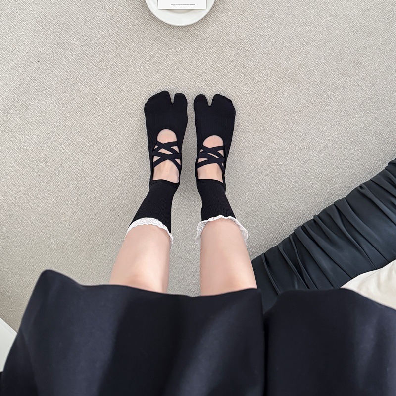 Lace Trim Split Toe Yoga Socks - Pilates & Yoga With Harna review and price