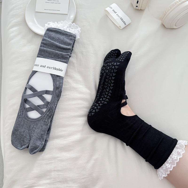 Lace Trim Split Toe Yoga Socks - Pilates & Yoga With Harna review and price