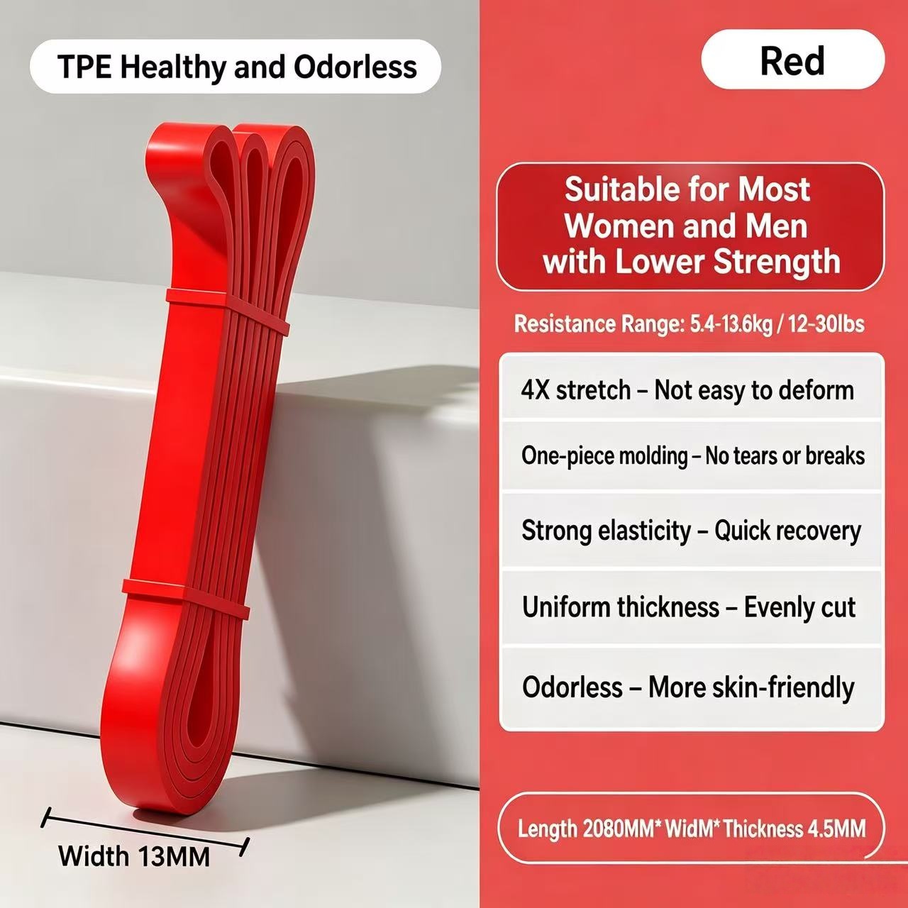 TPE Resistance Bands 6 Levels  - Pilates Yoga Difference review and price