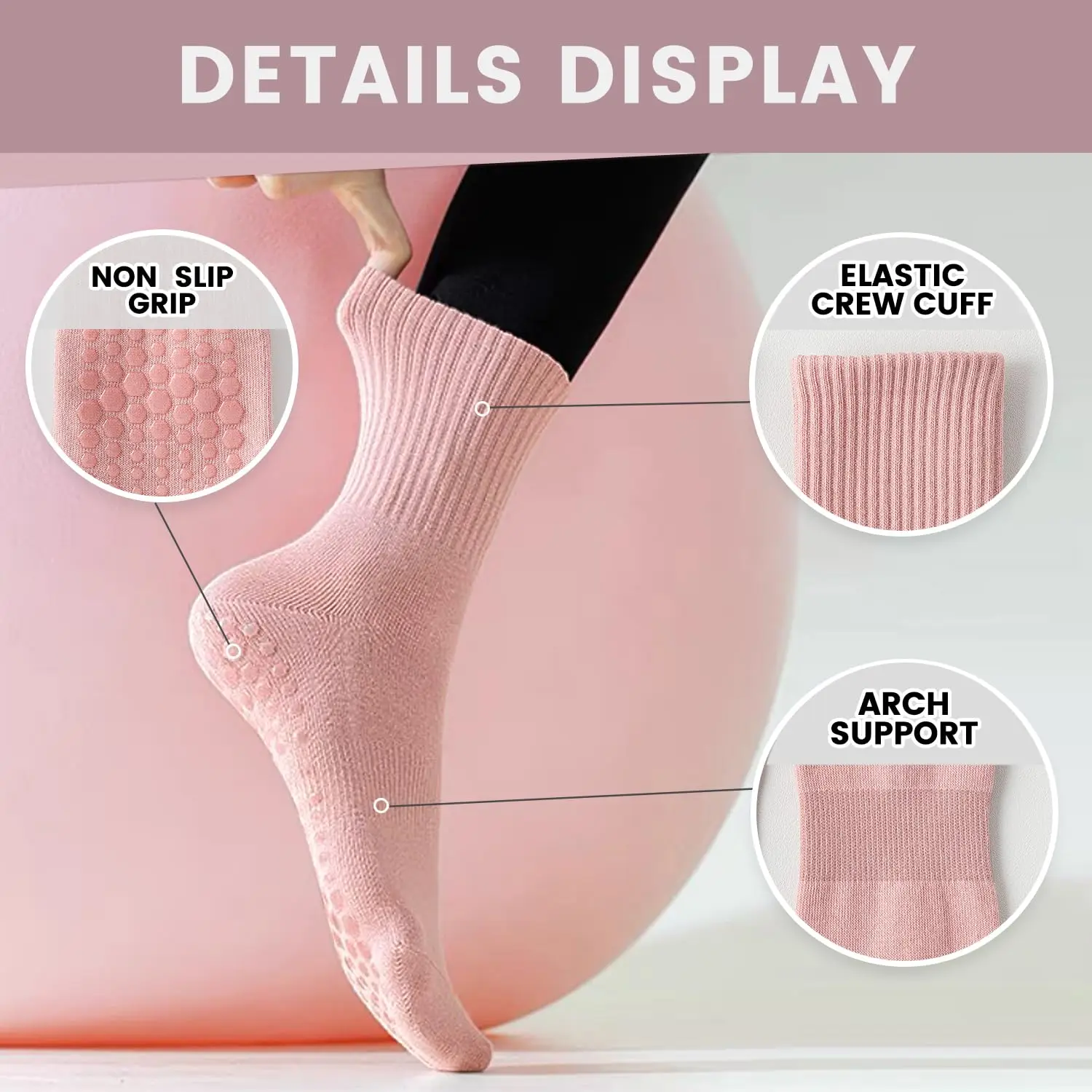 4 pairs of women's yoga socks, - Pilates & Yoga With Harna review and price