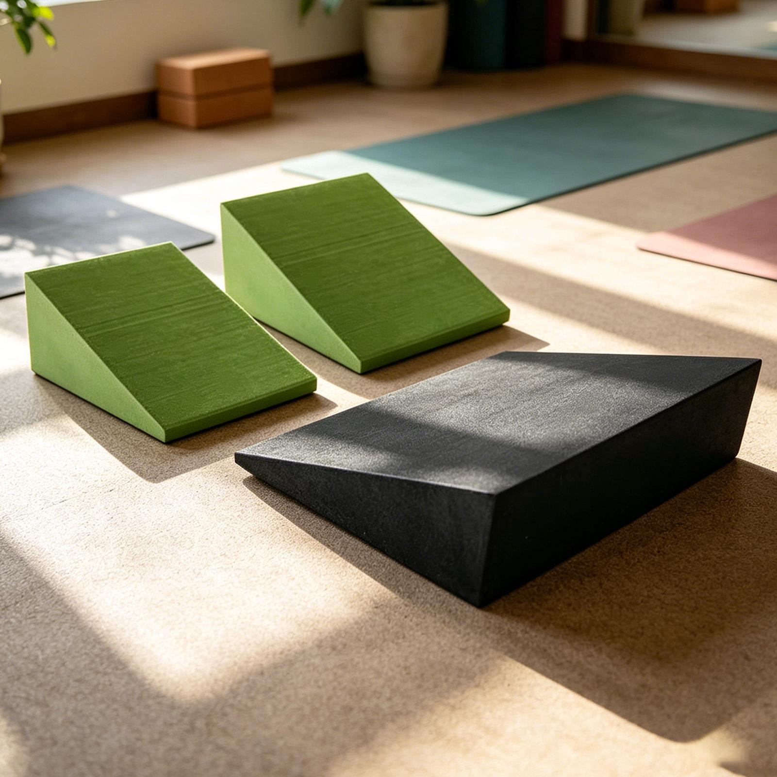 3Pcs Yoga Wedge Blocks EVA Foa - Pilates Yoga Block Exercises review and price