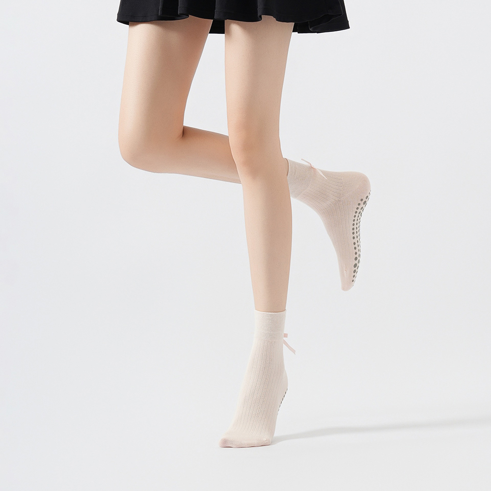 Cute Bowknot Yoga Socks Girls  - Pilates & Yoga With Harna review and price